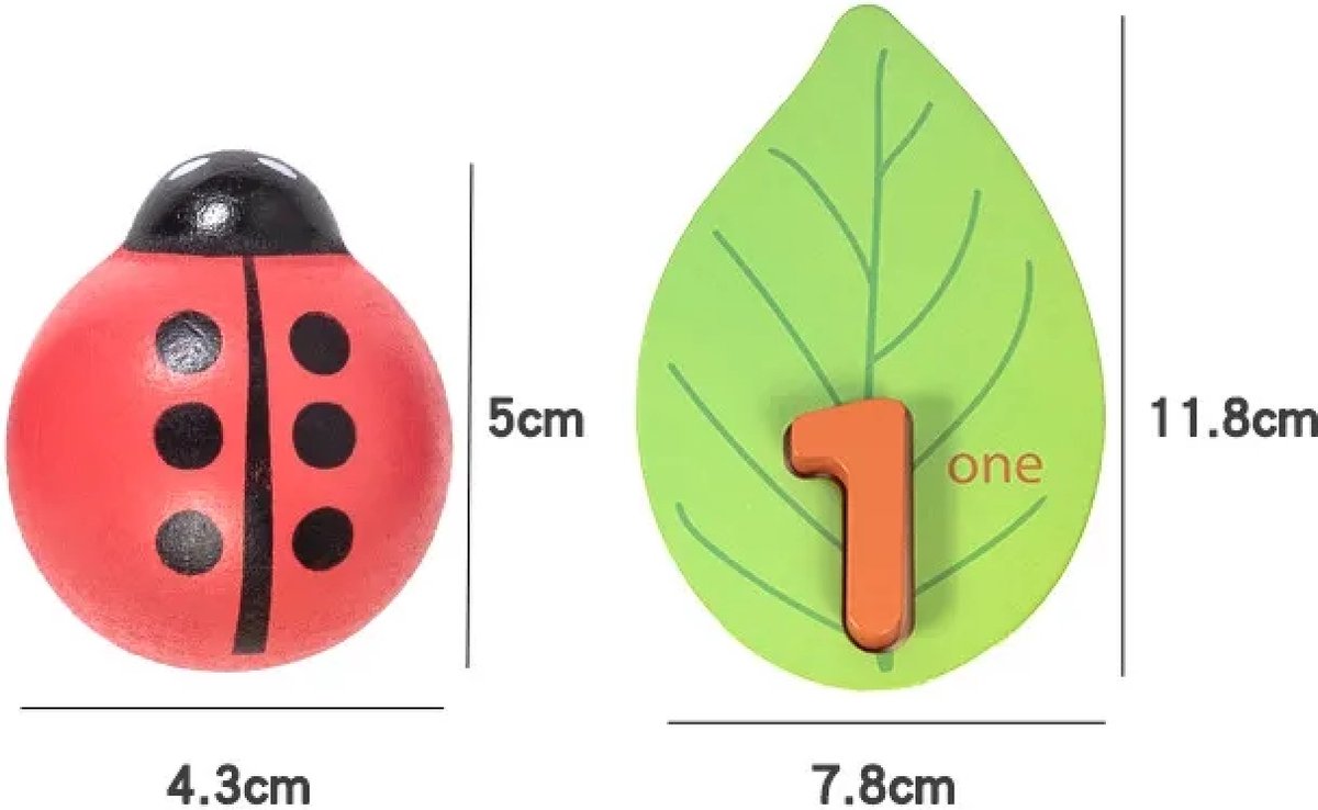 Narges® | MontessoriTellen | Lieveheersbeestjes | LerenTellen | Leren en Spelen in 1 | Educatief Spel Leren Tellen van 1 t/m 10